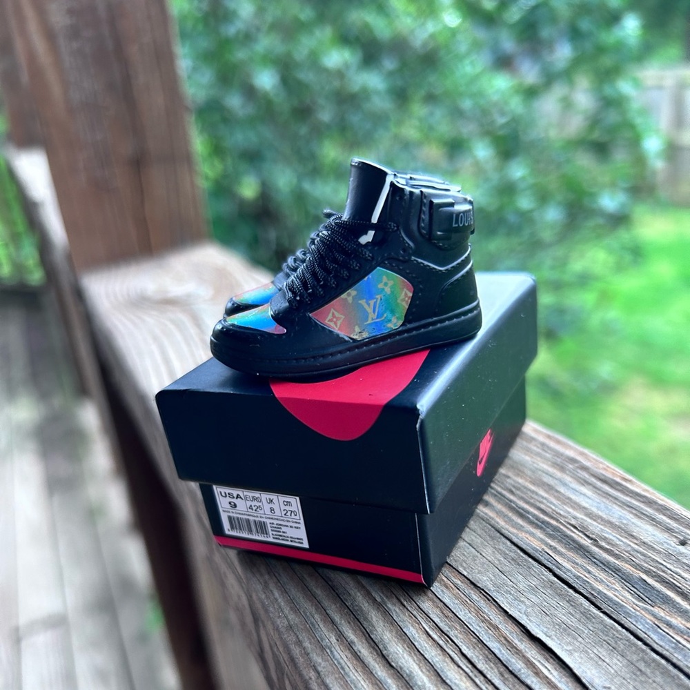 Louis Vuitton x Black Holographic MINI High-Top Sneaker Collectable